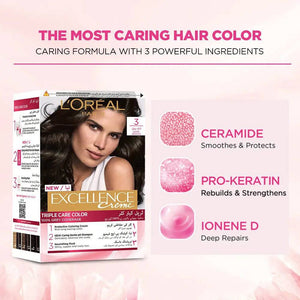 Bundle - L'Oreal Paris Excellence Creme Hair Colour #6.1 Dark Ash Blond Hair Color with Free Shampoo - My Store