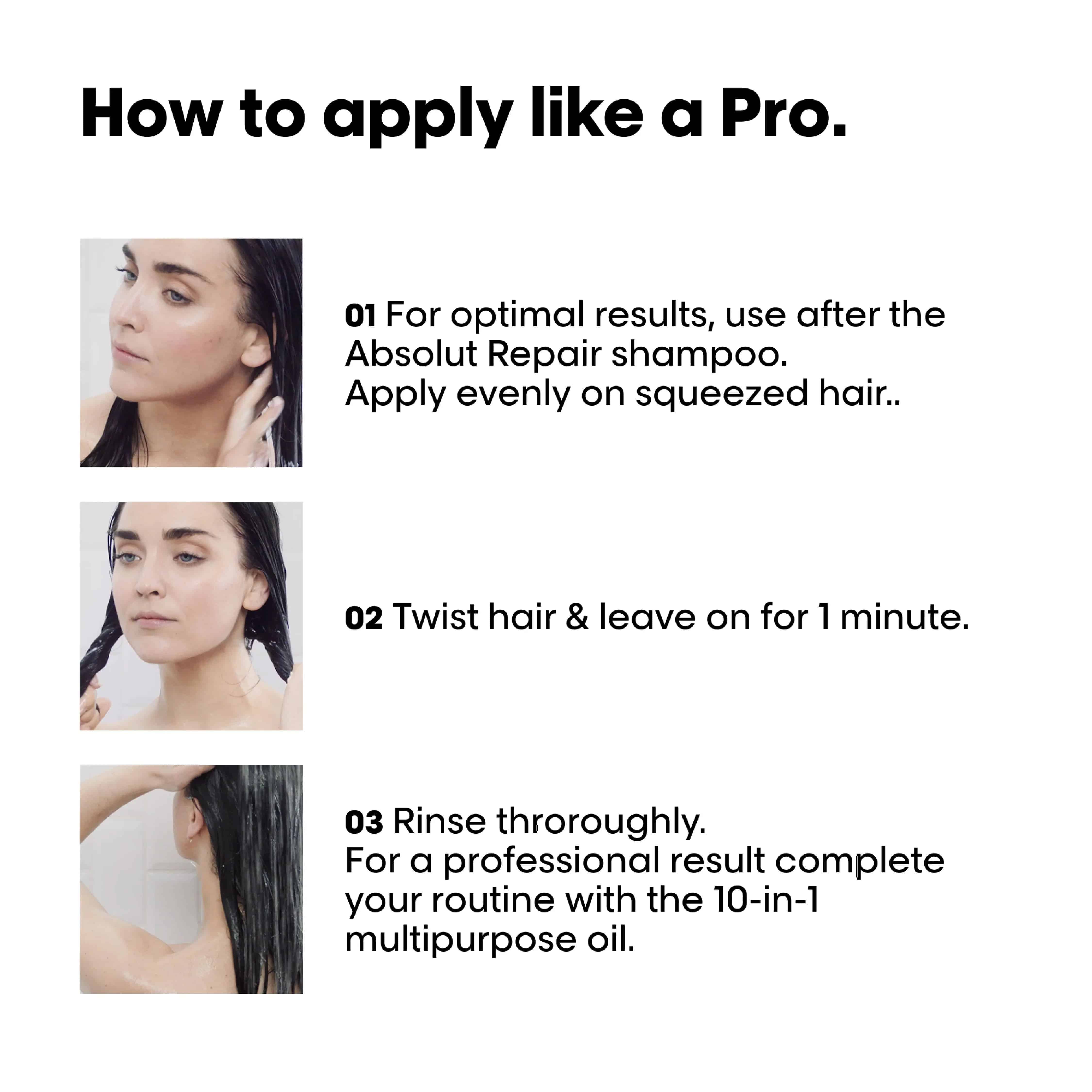 Bundle - L'Oreal Professional - Serie Expert Absolute Repair Mask 250 ML + L'Oreal Professional - Serie Expert Absolute Repair Shampoo 300 ML + L'Oreal Professional - Serie Expert Absolute Repair Hair Serum 90 ML - My Store