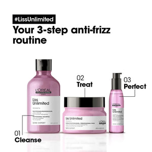 Bundle - L'Oreal Professional - Serie Expert Liss Unlimited Mask 250 ML + L'Oreal Professional - Serie Expert Liss Unlimited Shampoo 300 ML + L'Oreal Professional - Serie Expert Liss Unlimited Shine Perfecting Blow Dry Hair Oil 125 ML - My Store