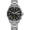 Tag Heuer Aquaracer Calibre 16 Silver Stainless Steel Black Dial Automatic Watch for Gents- CAY211A.BA0927