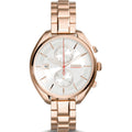 Fossil Land Racer Rose Gold Stainless Steel White Dial Chronograph Quartz Watch for Ladies - CH2977
