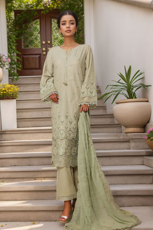 Sada Bahar Stitched 3 Piece Solid Luxury Emb Chikankari Collection'2025-CK2-PISTA