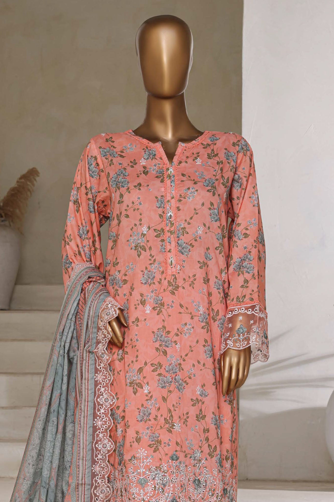 Amyrah By Sada Bahar Stitched 3 Piece Emb Festive Vol-03 Collection'2025-CKD-1035-Peach