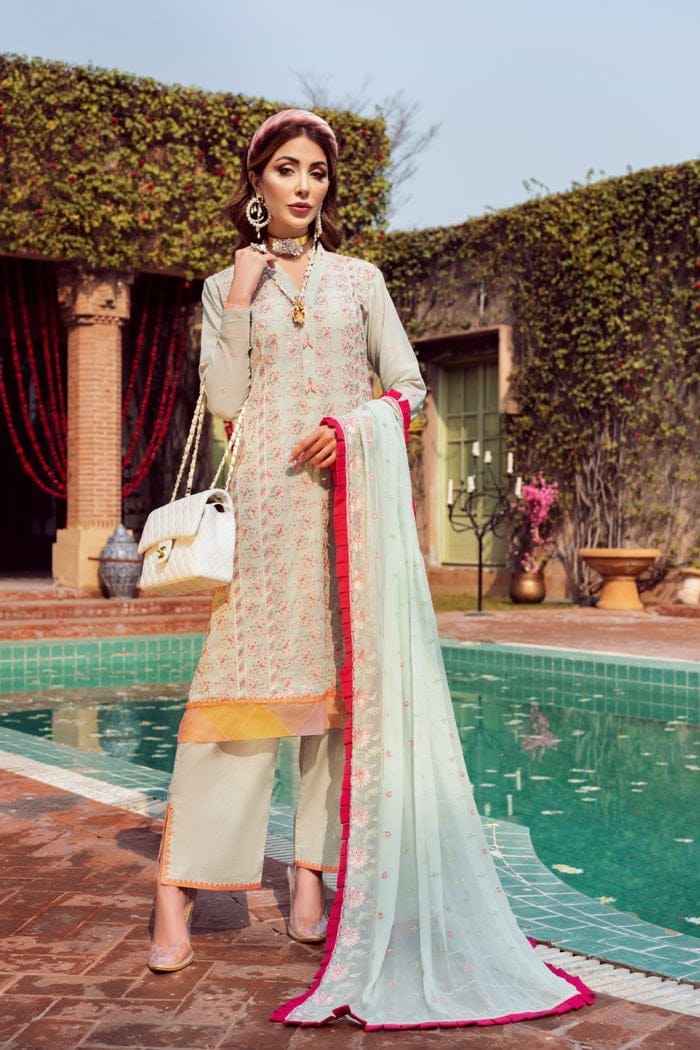 Vintage By LALA Textiles Embroidered Swiss Voile Unstitched 3 Piece (CLORIS)