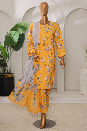 Sumi Stitched 3 Piece Intermix Printed Cambric Collection'2025-CPl-05-Yellow