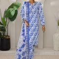 Sumi Stitched 3 Piece Intermix Printed Cambric Collection'2025-CPl-07-Blue