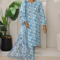 Sumi Stitched 3 Piece Intermix Printed Cambric Suit-CPl-08-Aqua Blue