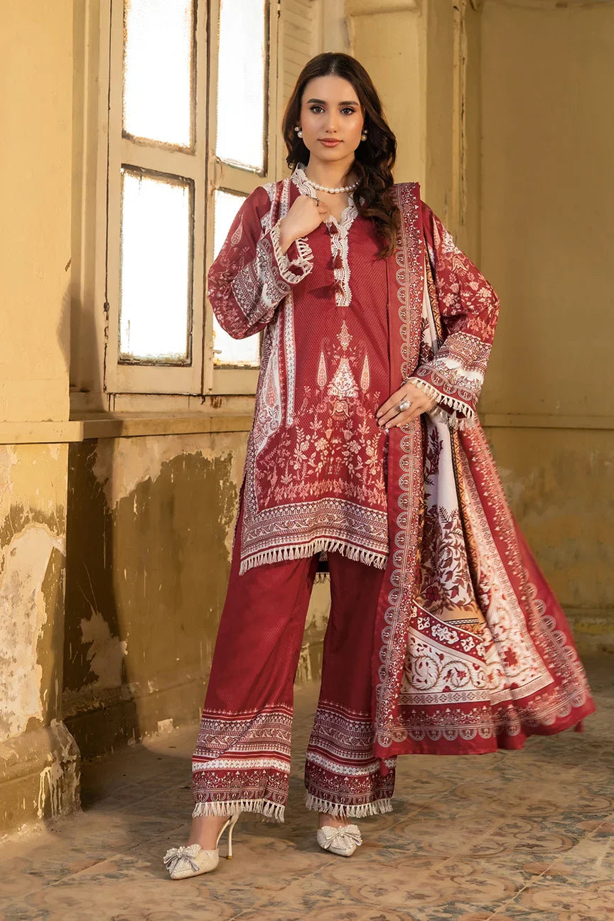 Dhaga Stitched 3 Piece Summer Suit-Celementine