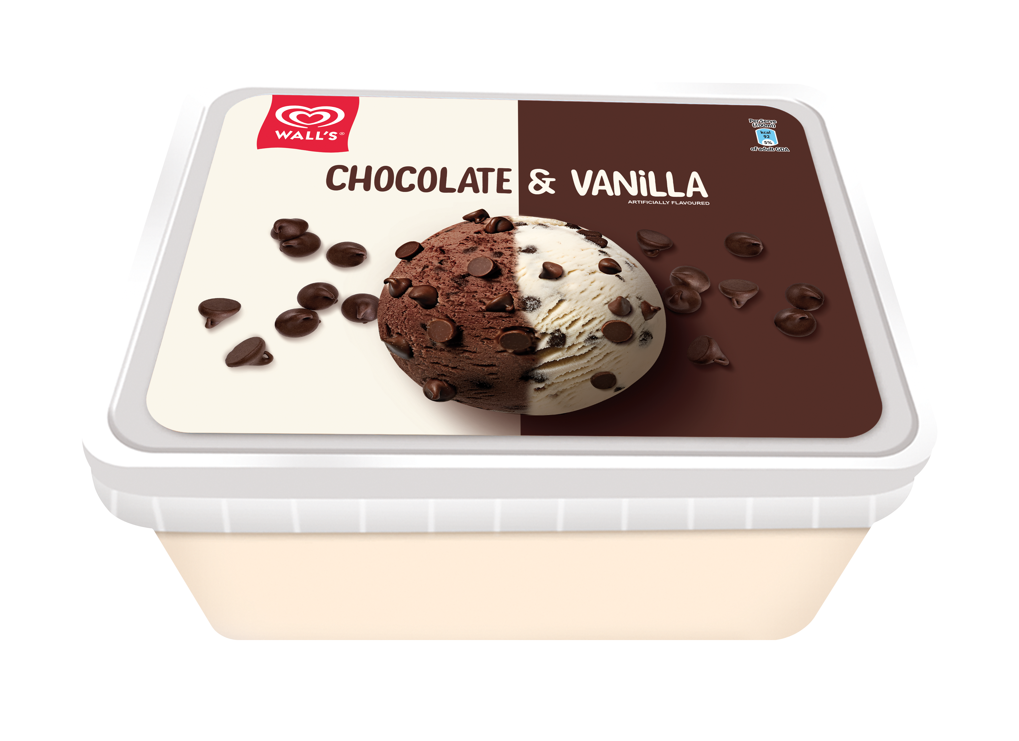 Walls Chocolate & Vanilla Tub 1.4ltr