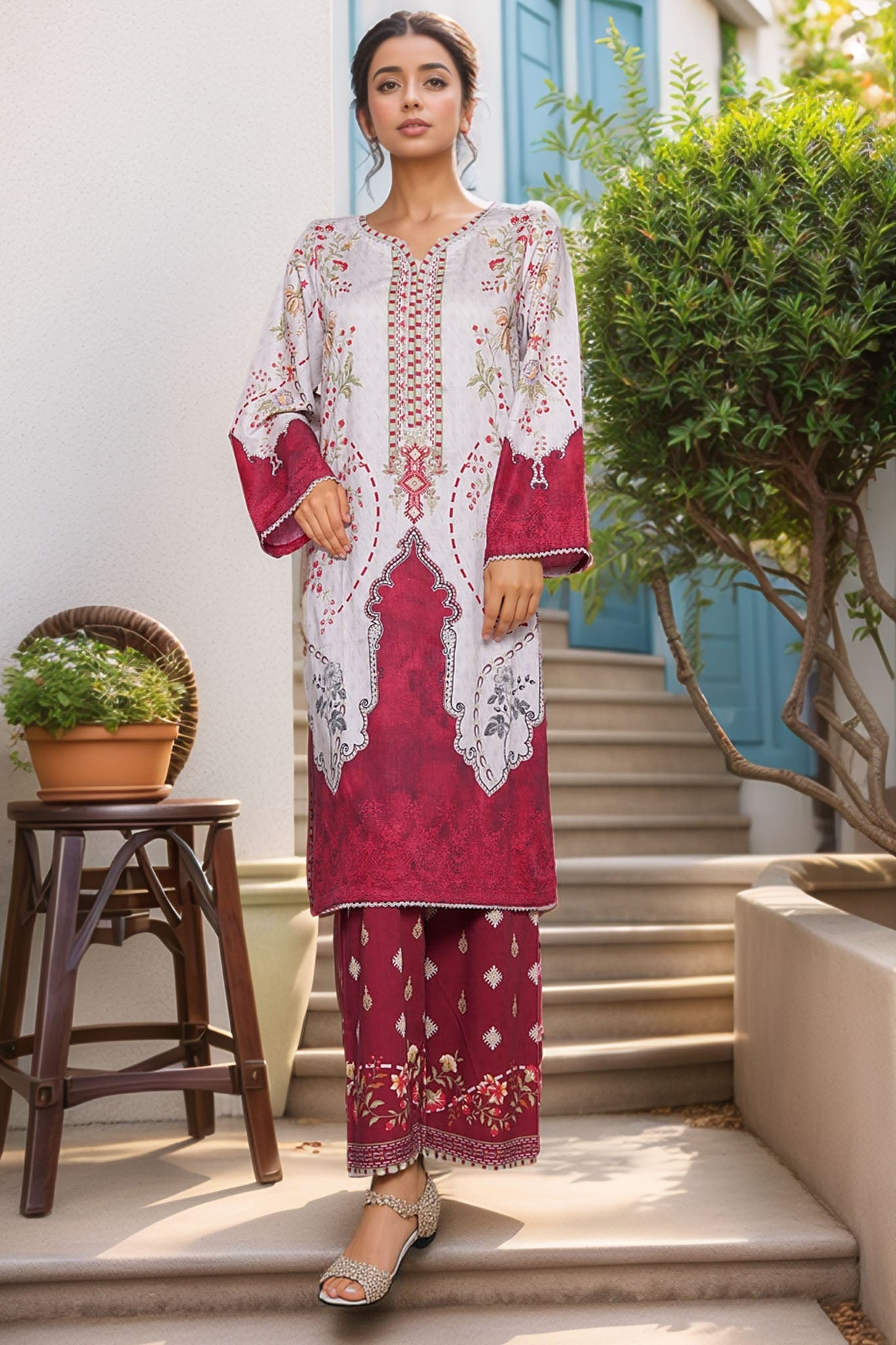 Bin Saeed Stitched 2 Piece Exc Co Ords Cotton Vol-02 Suit-WC-2387-Skin