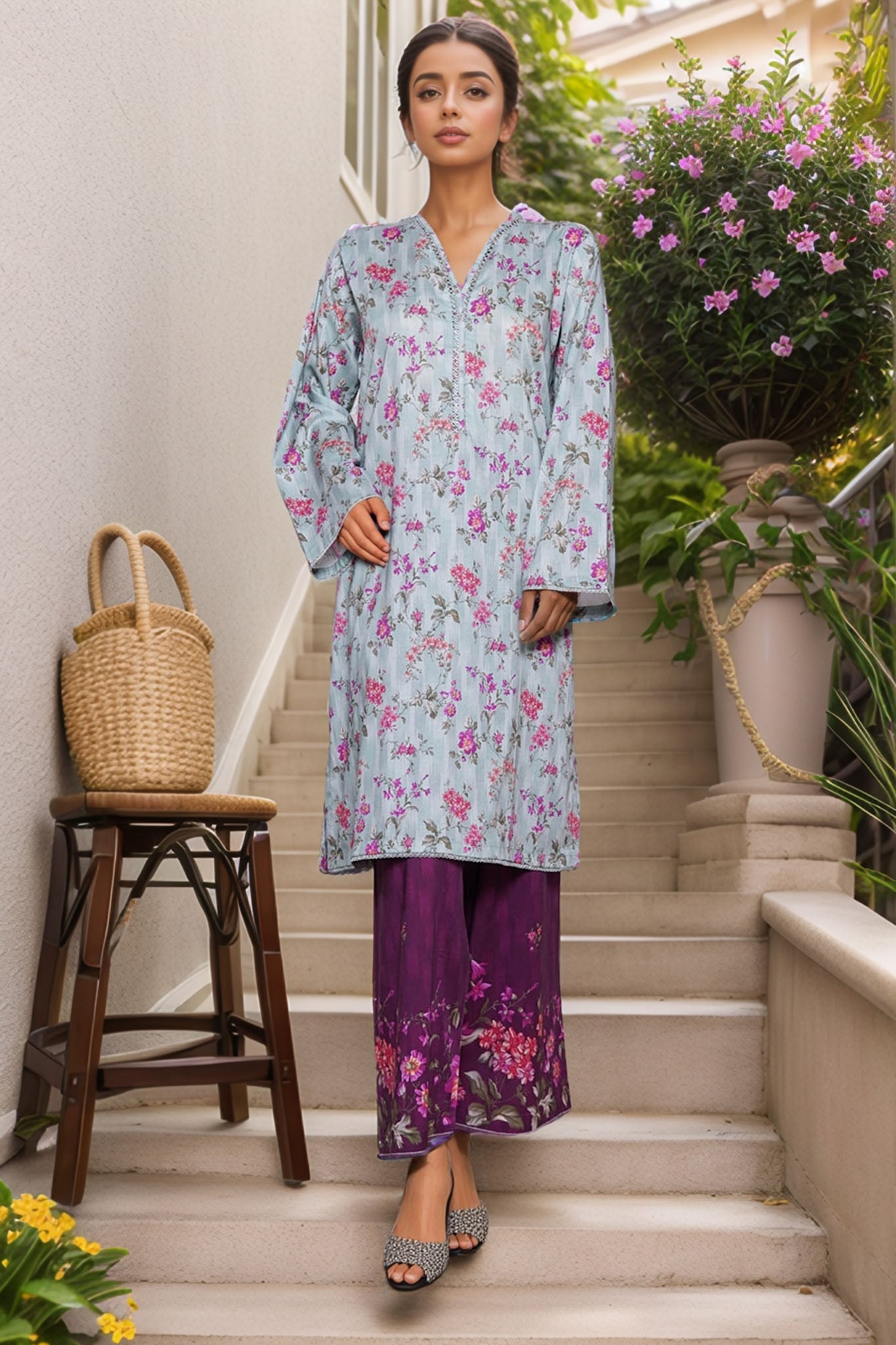 Bin Saeed Stitched 2 Piece Exc Co Ords Cotton Vol-02 Collection'2025-WC-2385-Ferozi