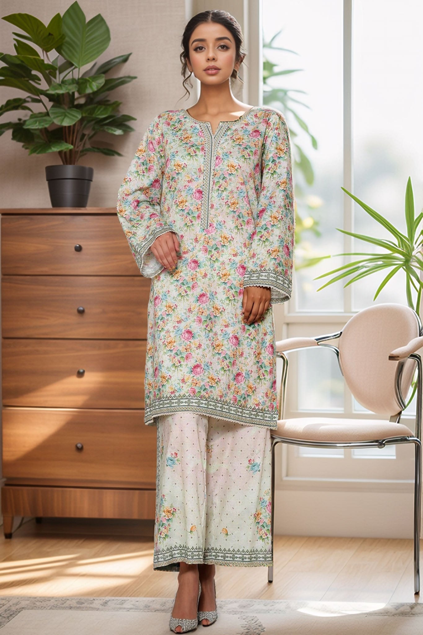 Bin Saeed Stitched 2 Piece Co Ords Cotton Collection'2025-WC-2407-Multi