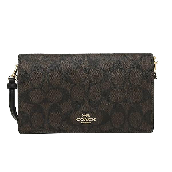 Coach Anna Foldover Crossbody Clutch In Signature Canvas - 3036