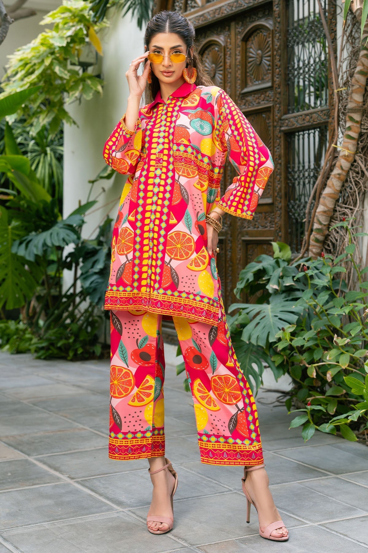 Nairah Stitched Co Ords Summer Suit-Copacabana