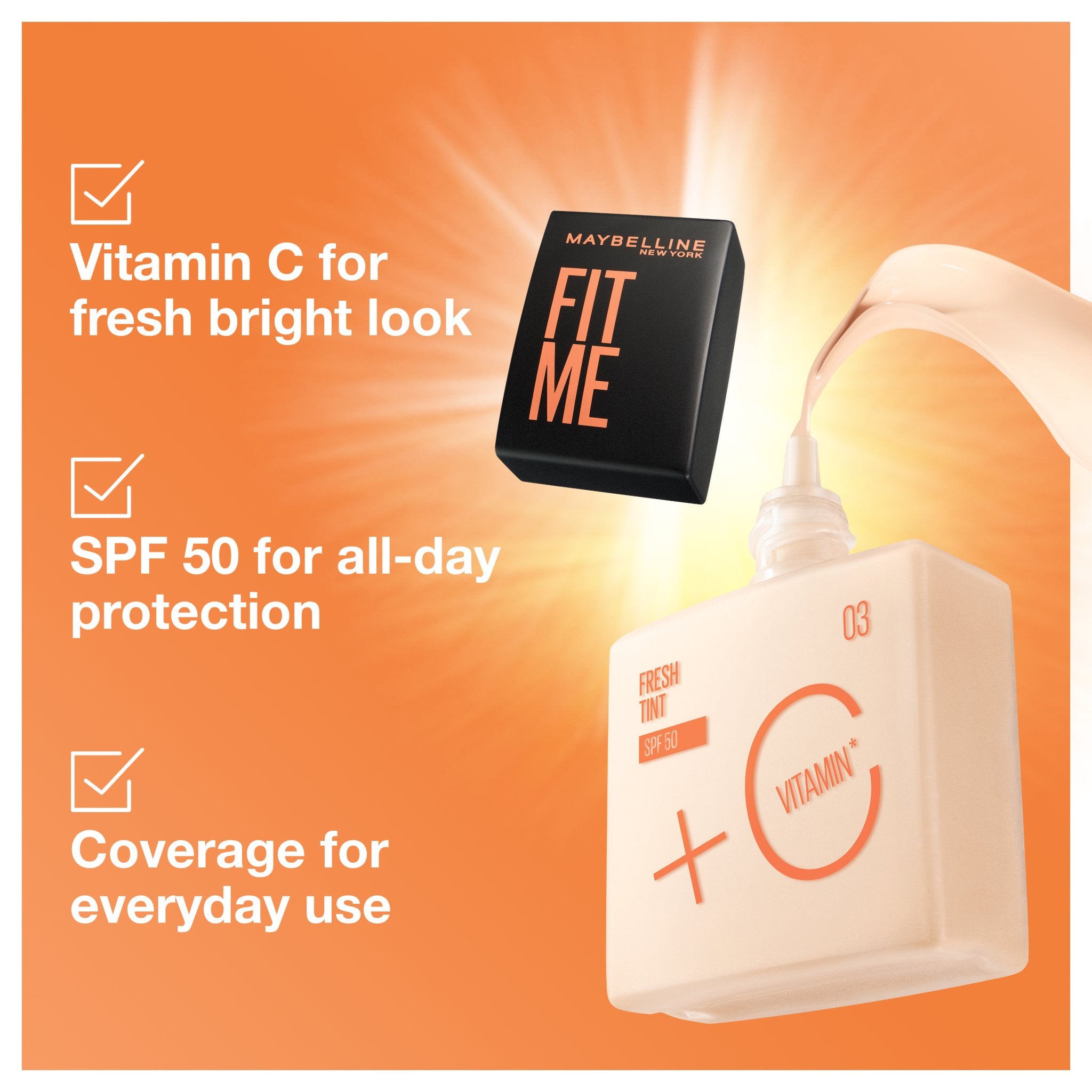 Maybelline Fit me Fresh Tint Vitamin C SPF 50 30ml 06