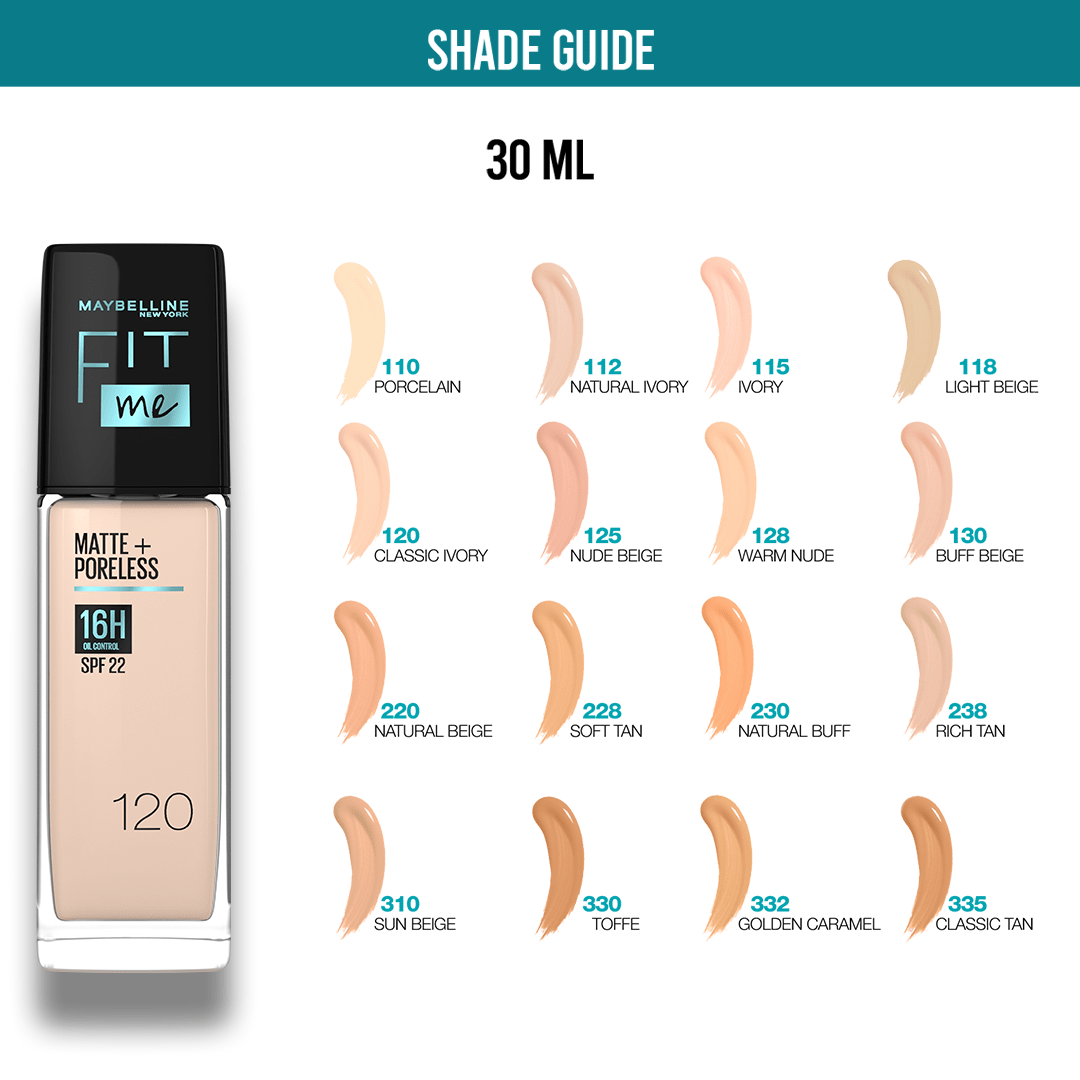 Maybelline New York- New Fit Me Matte + Poreless Liquid Foundation SPF 22 - 228 Soft Tan 30ml - For Normal to Oily Skin - My Store