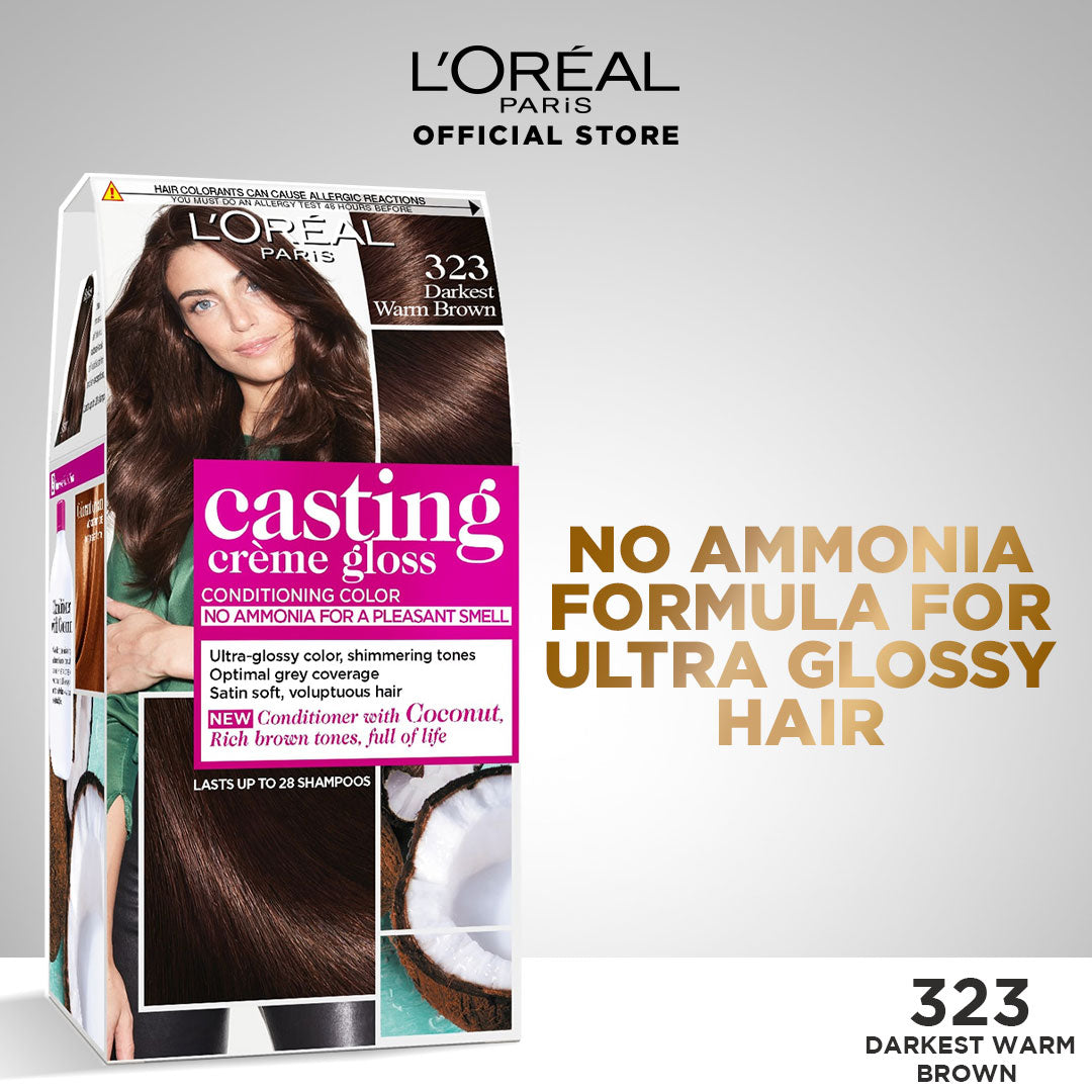 L'Oreal Casting Creme Gloss Hair Color 323 Darkest Warm Brown