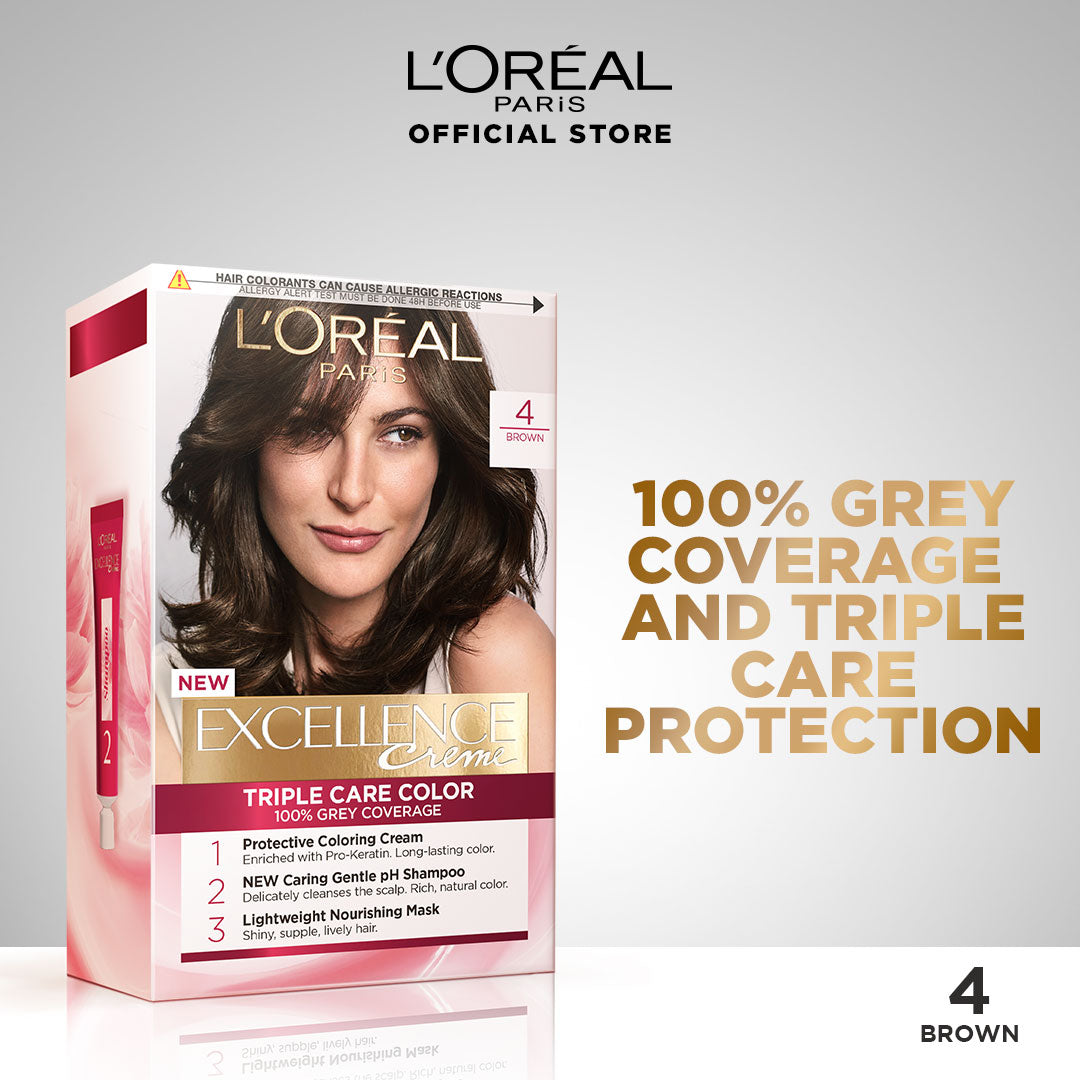 L'Oreal Paris Excellence Creme Hair Color, 4 Brown