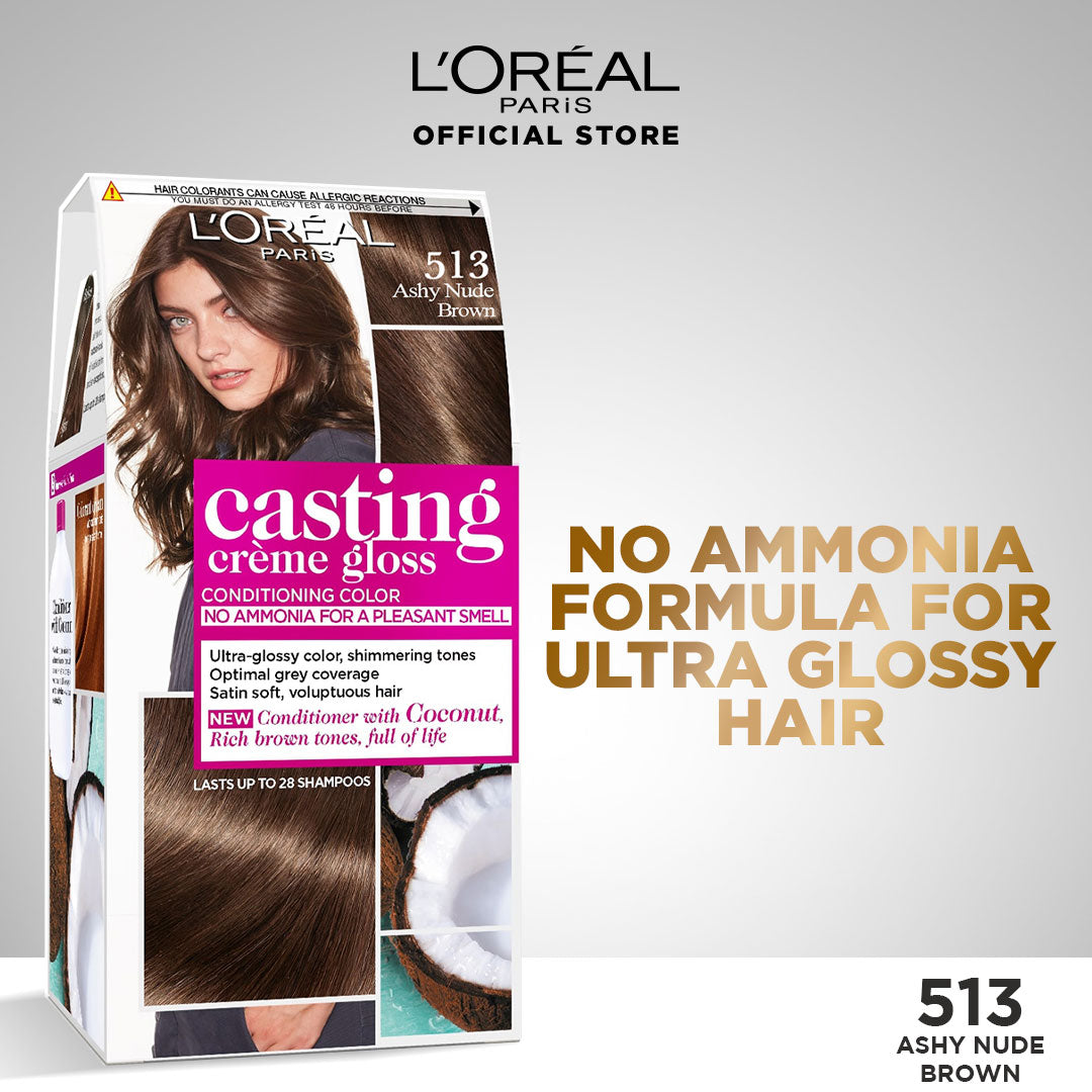 L'Oreal Casting Creme Gloss Hair Color 513 Ashy Nude Brown