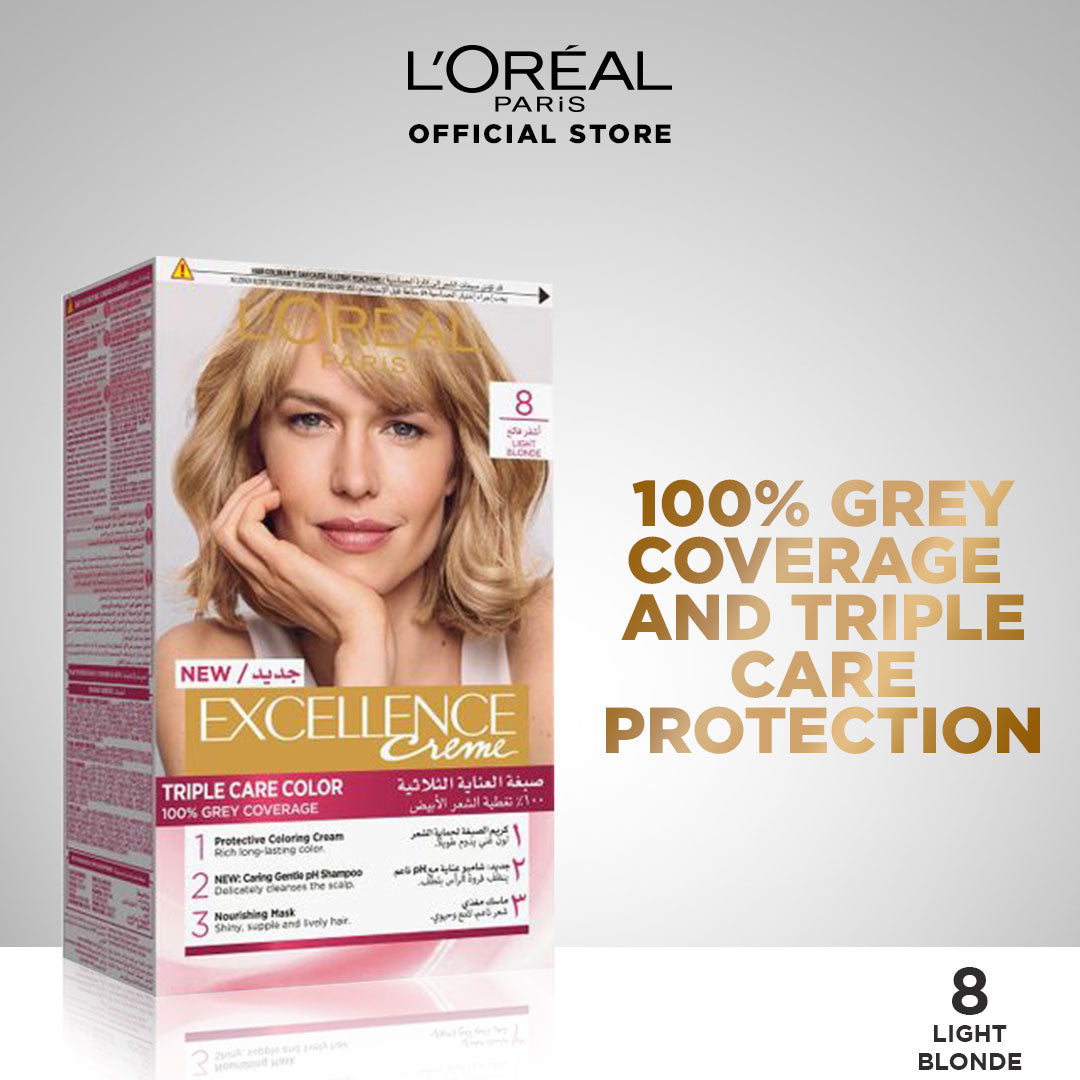 L'Oreal Paris Excellence Creme Hair Colour#8 Light Blonde