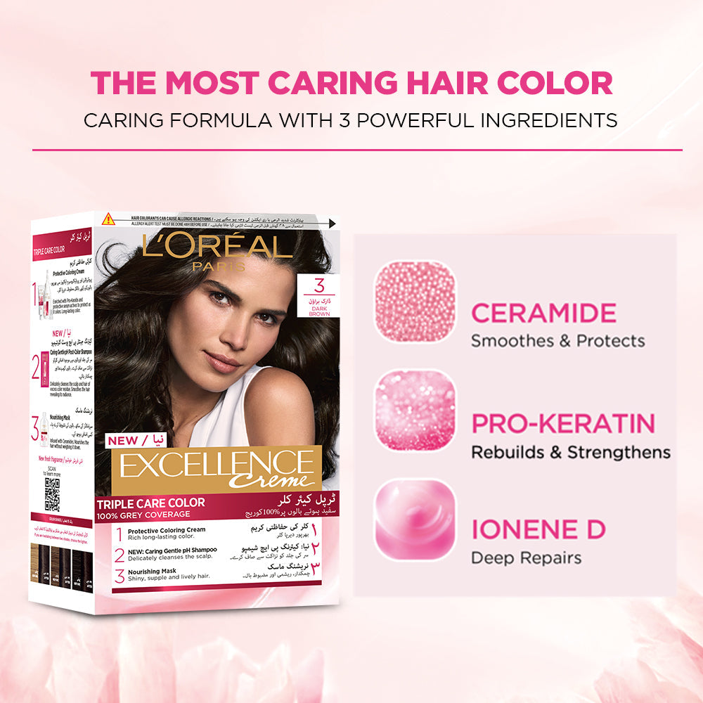 L'Oreal Paris Excellence Creme Hair Colour #3 Dark Brown