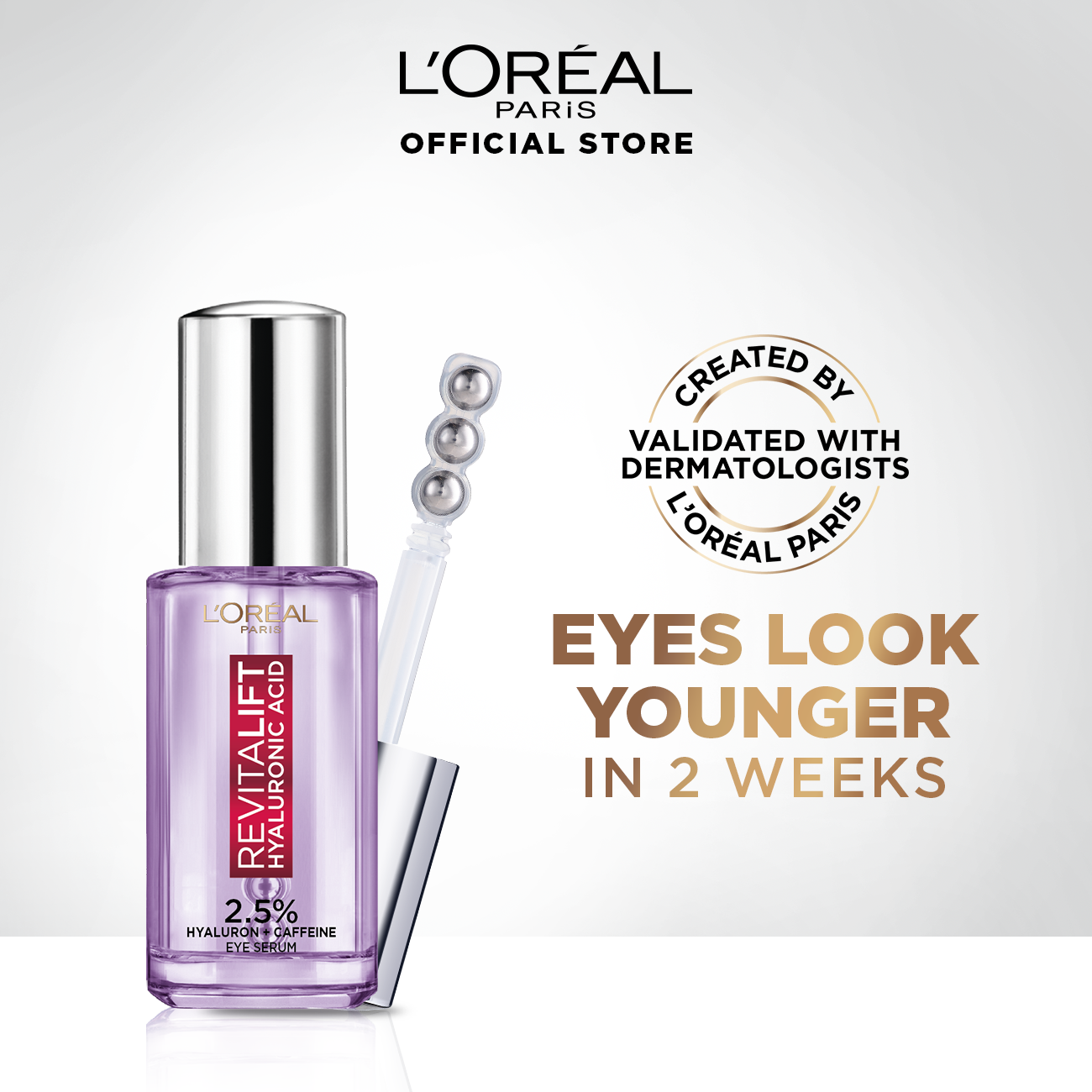 L'Oreal Paris Revitalift 1.5% Hyaluronic Acid + 1% Caffeine Eye Serum 20Ml