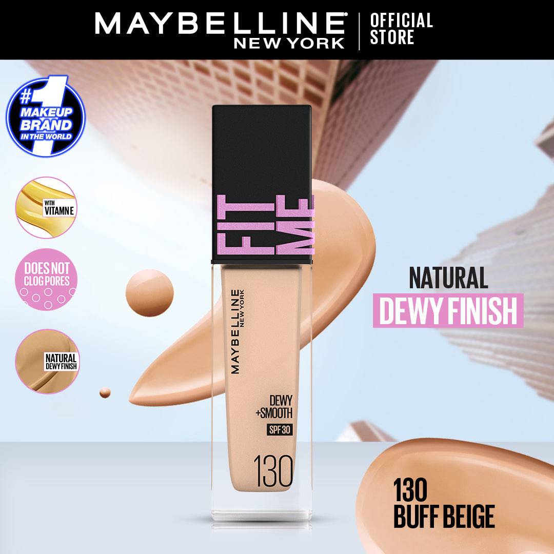 Maybelline Fit Me Dewy + Smooth Foundation 130 Buff Beige Spf23 - My Store