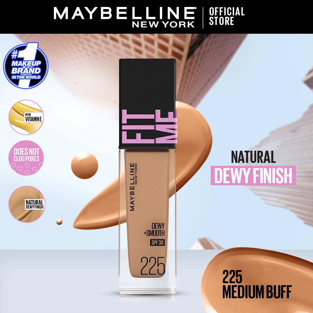 Maybelline Fit Me Dewy+Smooth Foundation 225 Medium Buff Spf - My Store