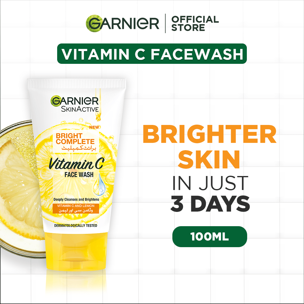 Garnier Skin Active Bright Complete Face Wash 100Ml - For Brighter Skin - My Store