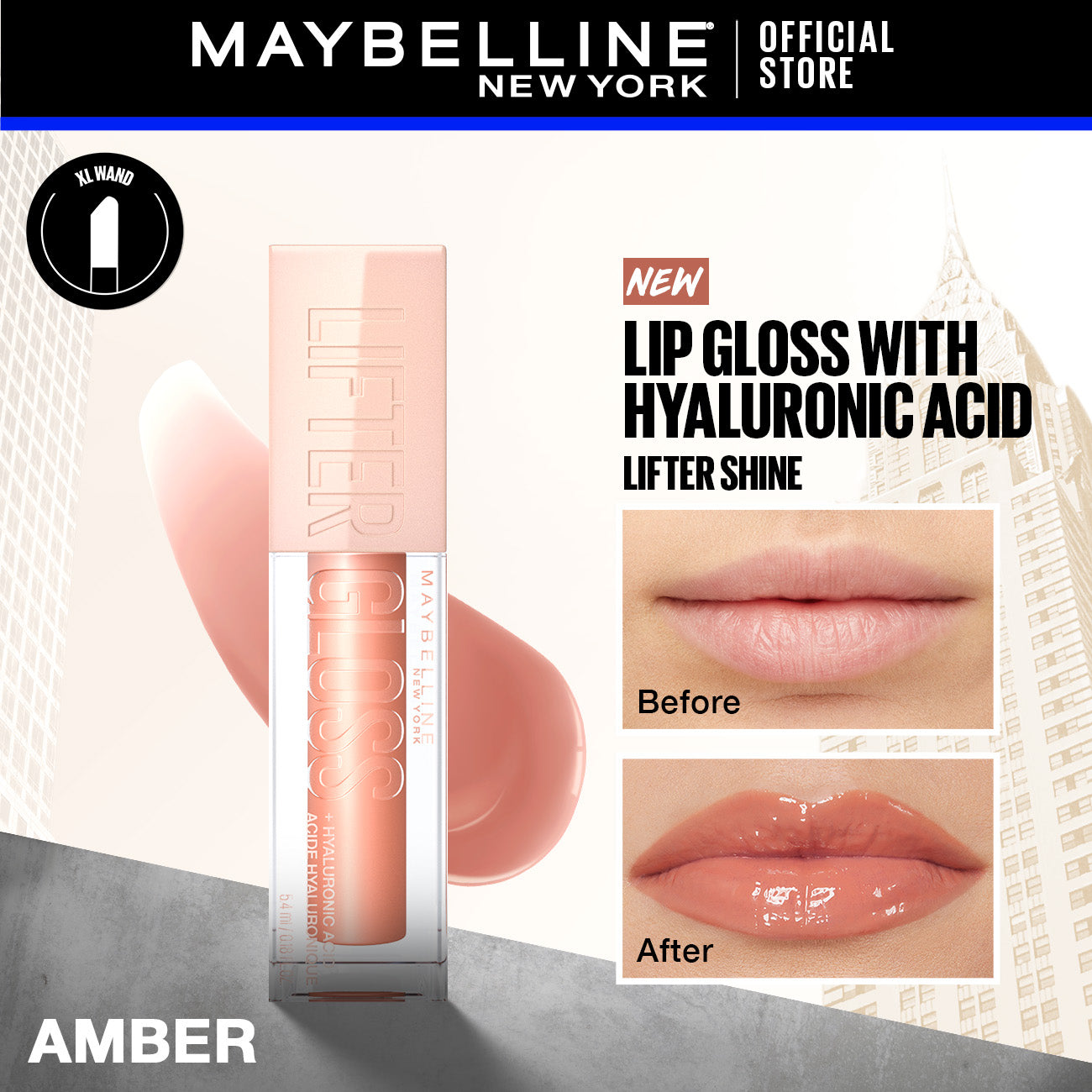 Â Maybelline New York Lifter ShineÂ® Hydrating Lip Gloss With Hyaluronic Acid