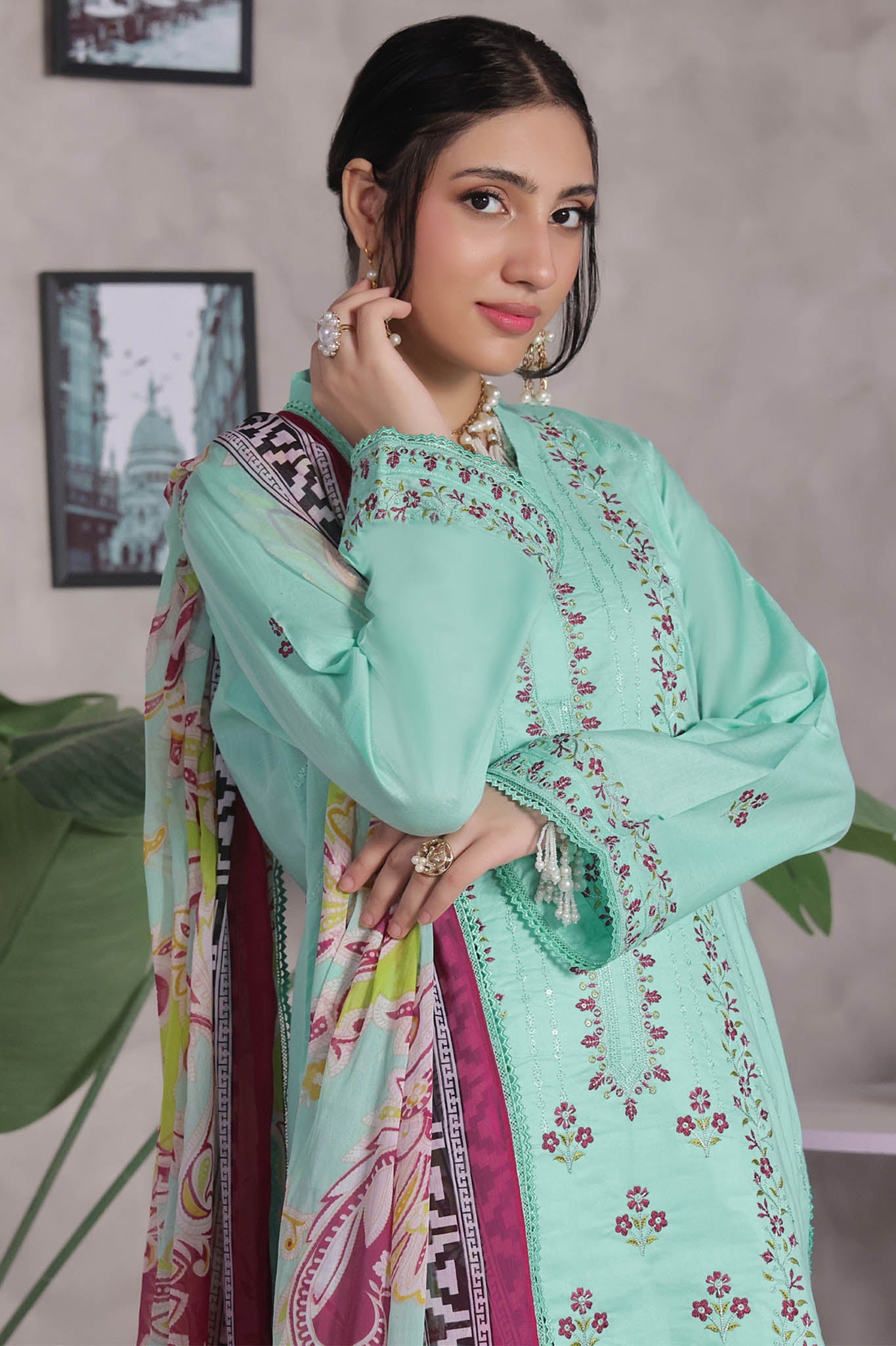 Jasmine By Soghat Unstitched 3 Piece Emb Cotton Chikankari Vol-03 Collection'2025-D-07