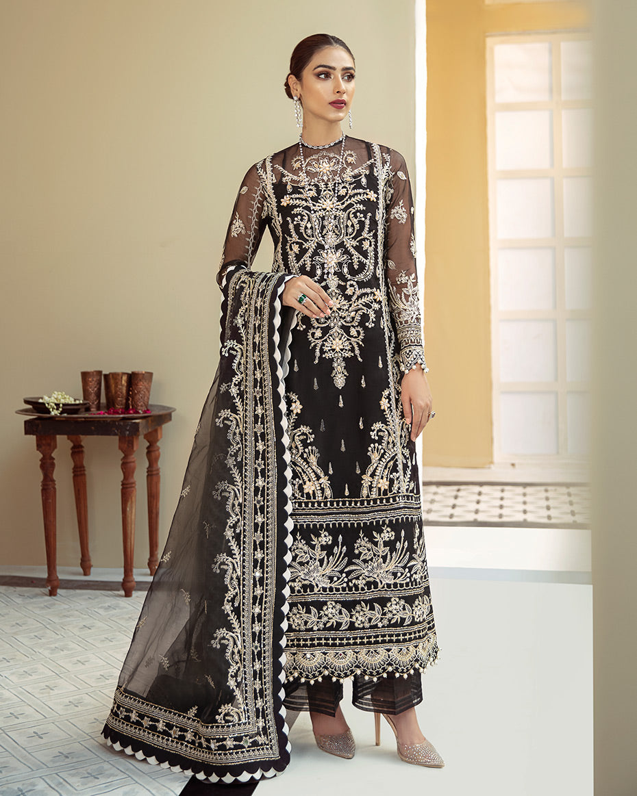 Gulaal Unstitched 3 Piece Luxury Formals Suit-Inaaya Embroidered Organza 3-Piece Suit D-01