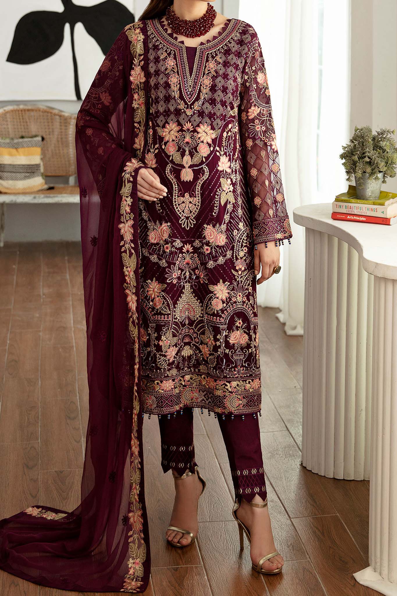 Rangoon by Ramsha Unstitched 3 Piece Chiffon Vol-11 Collection'2023-D-1104