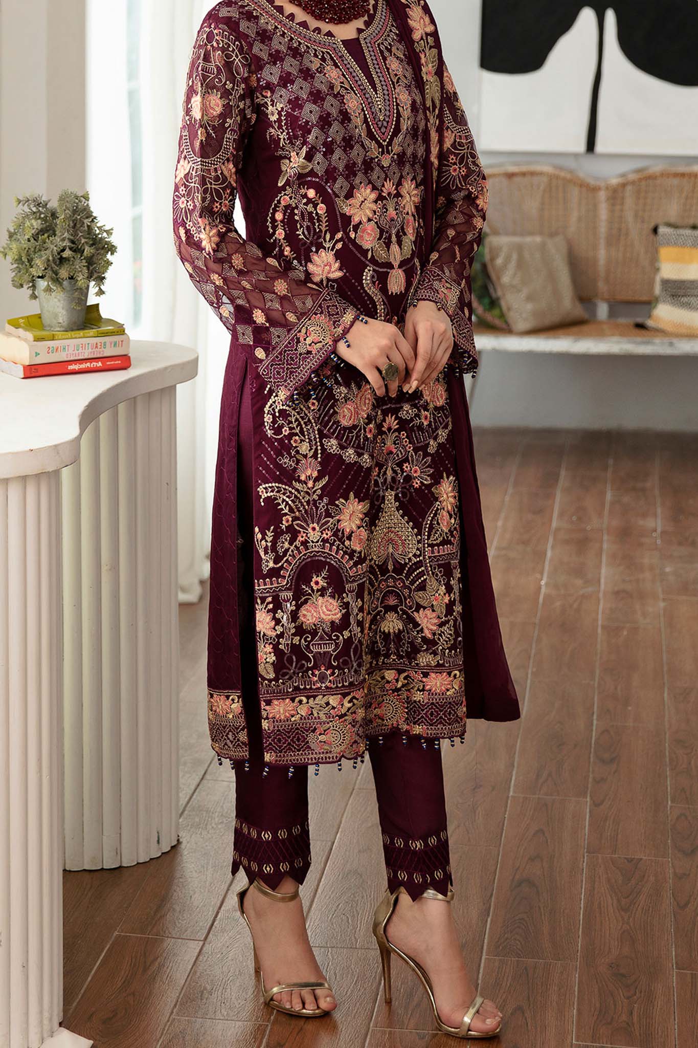 Rangoon by Ramsha Unstitched 3 Piece Chiffon Vol-11 Collection'2023-D-1104