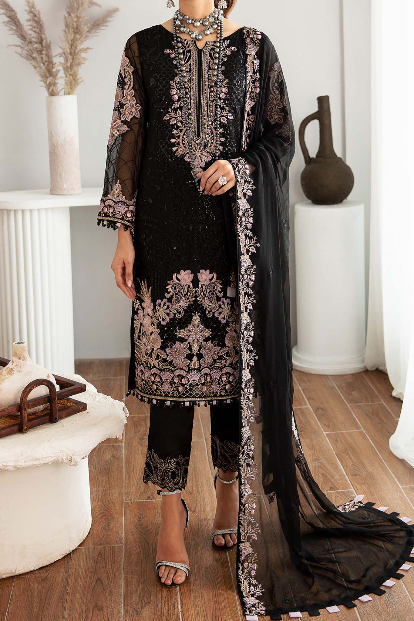 Rangoon by Ramsha Unstitched 3 Piece Chiffon Vol-11 Collection'2023-D-1106