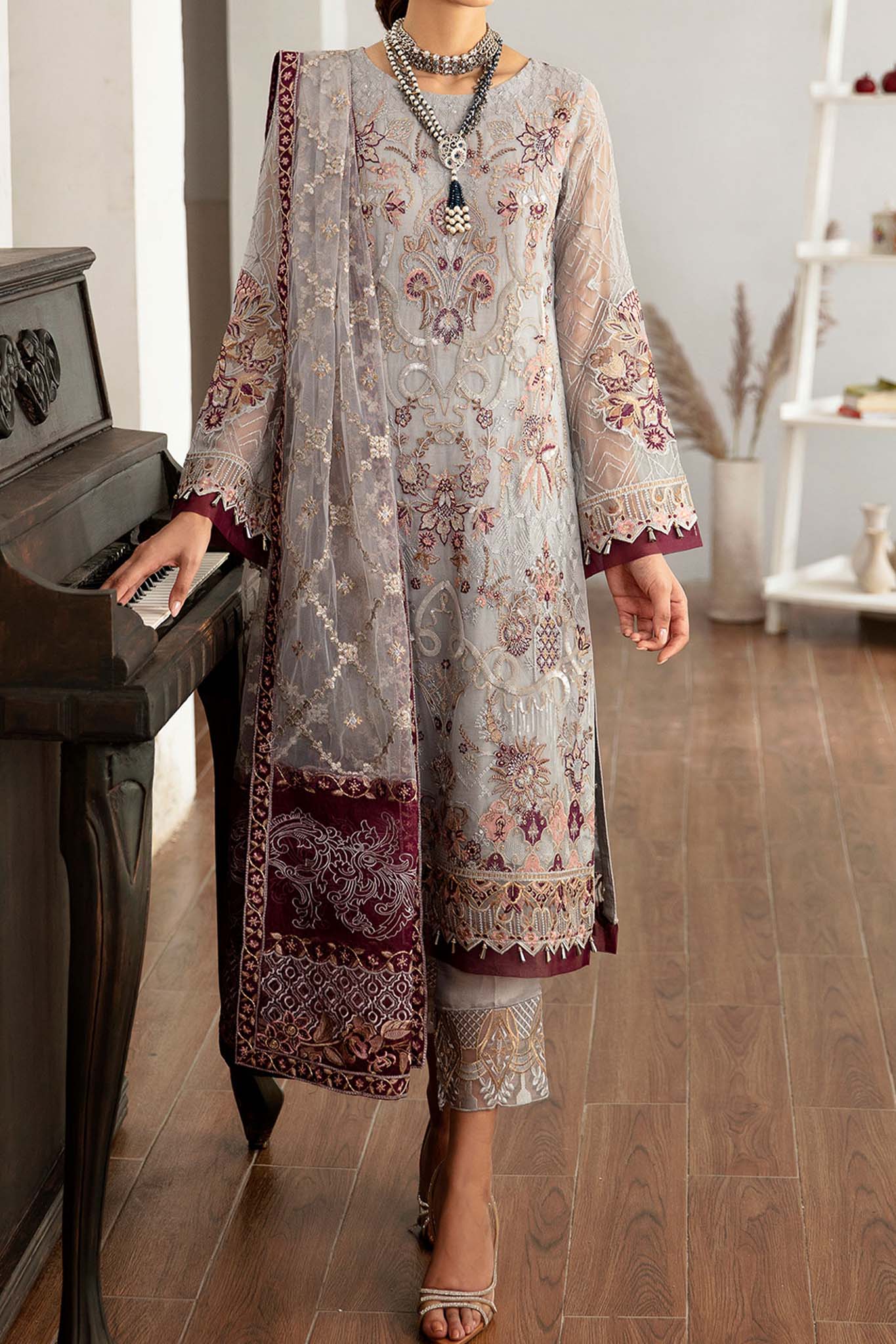 Rangoon by Ramsha Unstitched 3 Piece Chiffon Vol-11 Collection'2023-D-1109