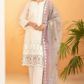 Dinara By Tawakkal Unstitched 3 Piece Emb Schiffli Lawn Suit-D-2291