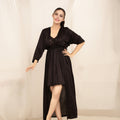 Gown Set - Nerra Silk - Dark Grey