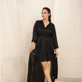 Gown Set - Nerra Silk - Black