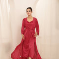 Gown Set - Liora Silk - Maroon