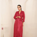 Gown Set - Orina Silk - Maroon
