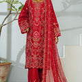 Bin Saeed Stitched 3 Piece Luxury Emb Lawn Suit-D-2704 RED