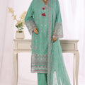 Bin Saeed Stitched 3 Piece Luxury Emb Lawn Suit-D-2714 GREEN