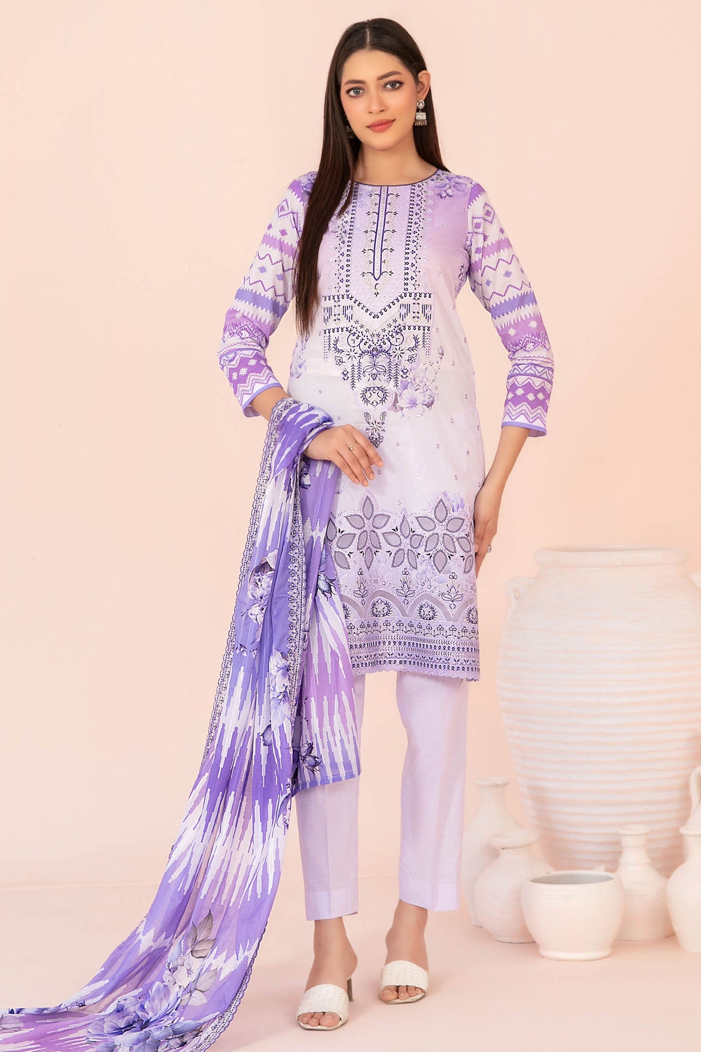 Jahzara By Tawakkal Unstitched 3 Piece Emb Fancy Lawn Vol-02 Eid Special Suit-D-3211