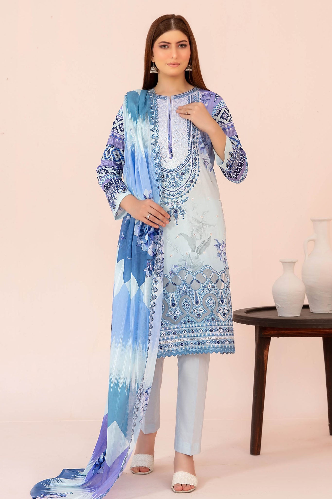 Jahzara By Tawakkal Unstitched 3 Piece Emb Fancy Lawn Vol-02 Eid Special Suit-D-3213