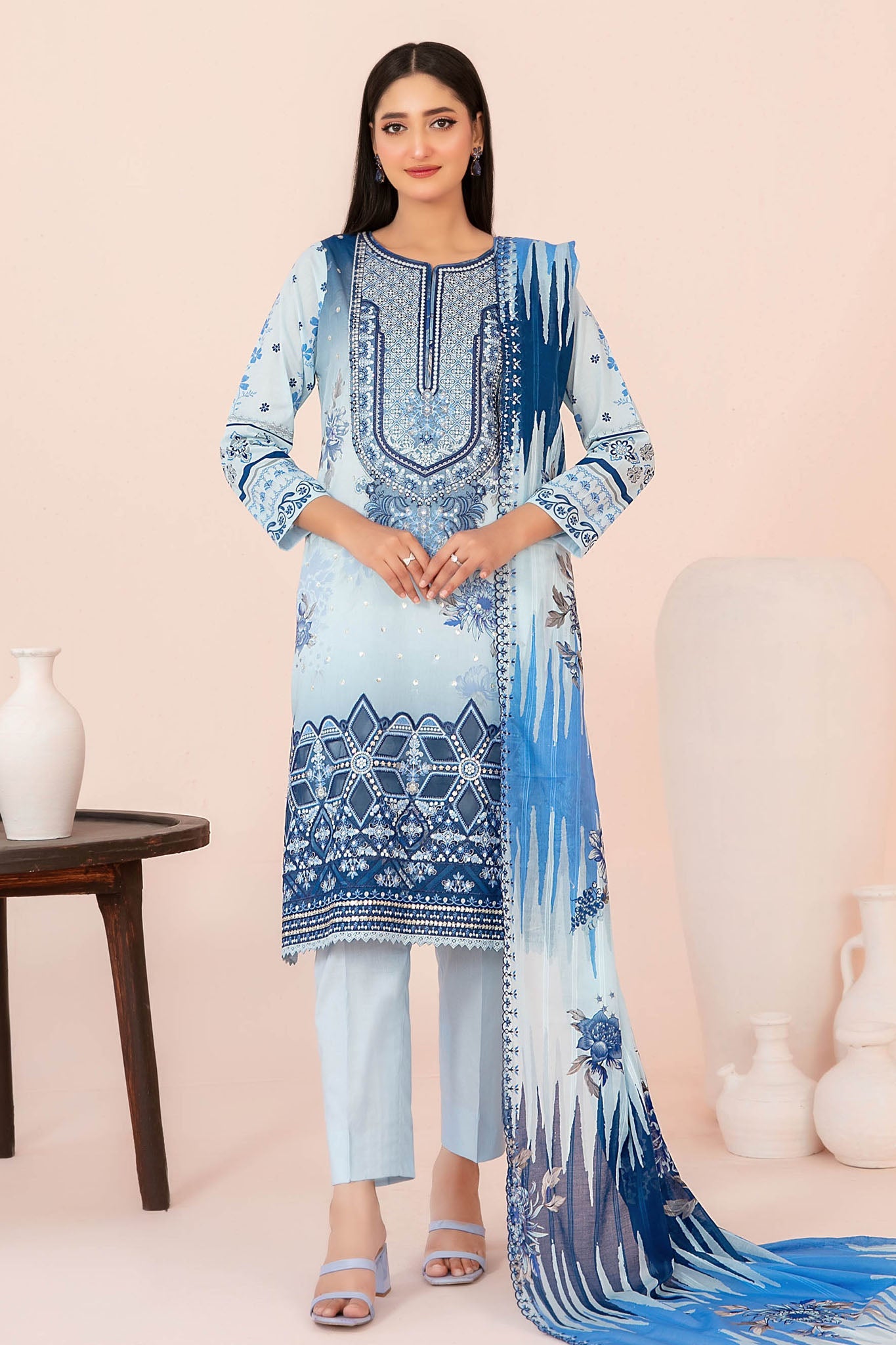 Jahzara By Tawakkal Unstitched 3 Piece Emb Fancy Lawn Vol-02 Eid Special Suit-D-3214