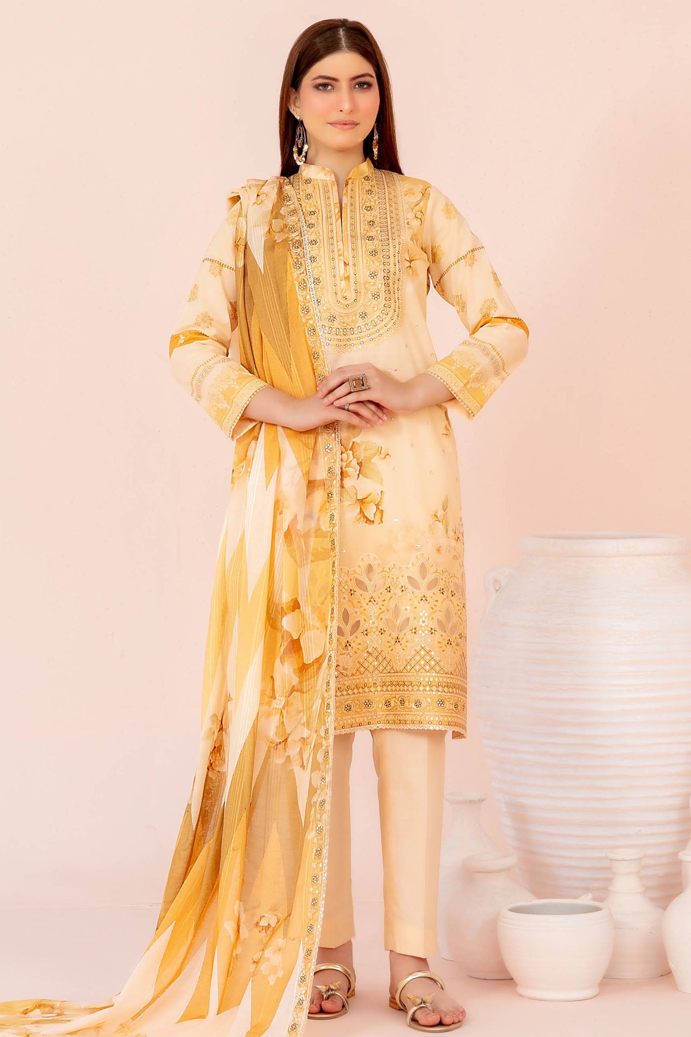 Jahzara By Tawakkal Unstitched 3 Piece Emb Fancy Lawn Vol-02 Eid Special Suit-D-3216