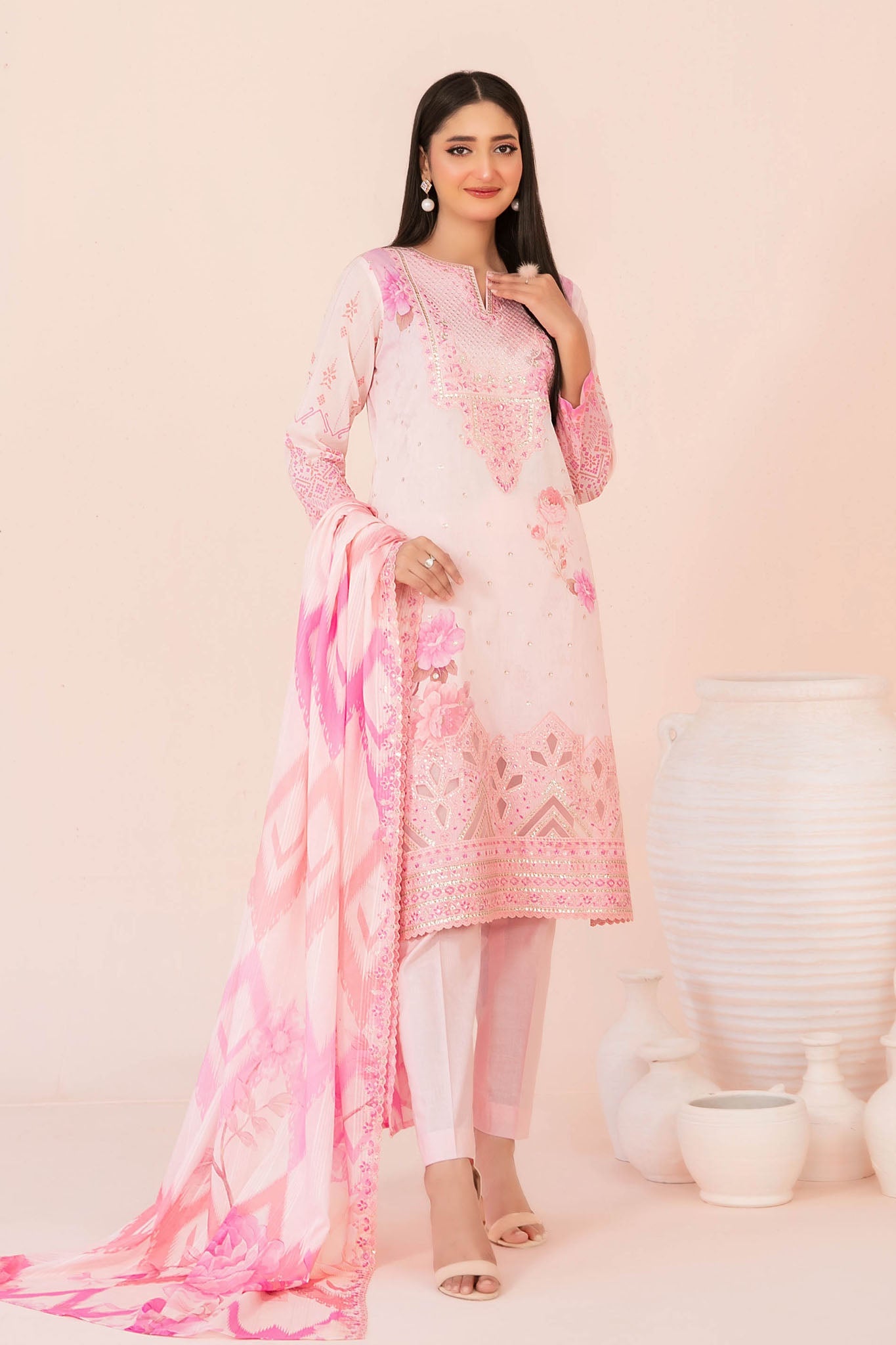 Jahzara By Tawakkal Unstitched 3 Piece Emb Fancy Lawn Vol-02 Eid Special Suit-D-3217