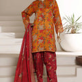 Malika By Sada Bahar Stitched 3 Piece Emb Lawn With Shalwar Suit-D-5066-GOLDEN