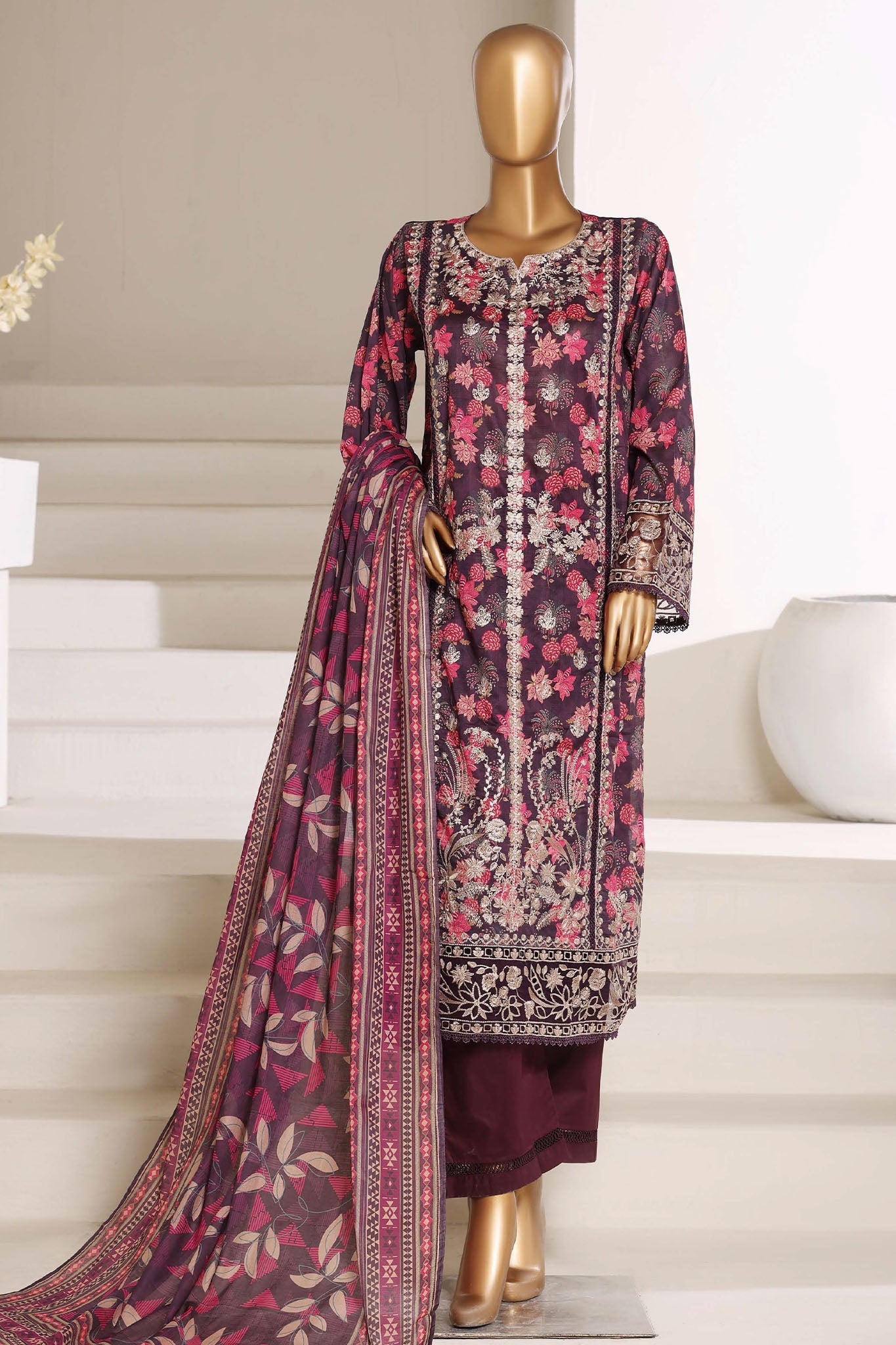 Signature By Sada Bahar Stitched 3 Piece Festive Vol-01 Suit-D-7720 FALSA